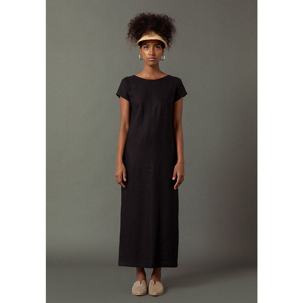 Linen Amalfi Dress | Black