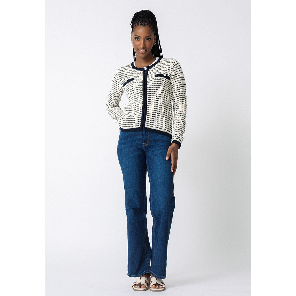 Beechwood Cardi | Ecru & Navy