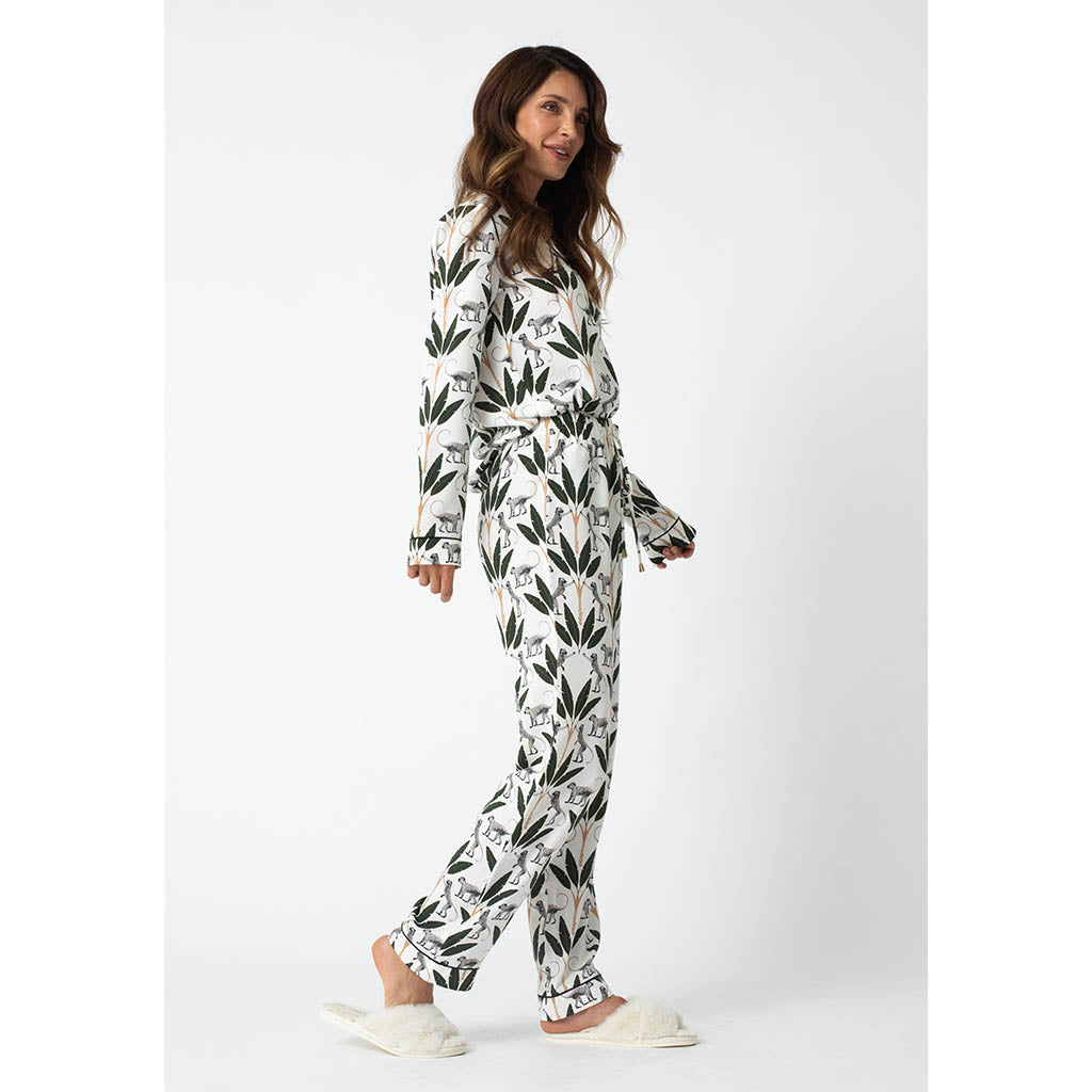 Classic Long Pajama Set | White Lotus