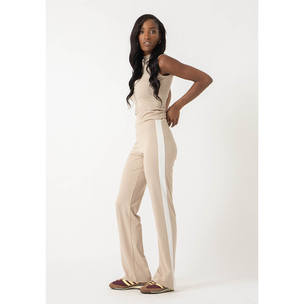 The Stella Pants | Stone with White Stripe