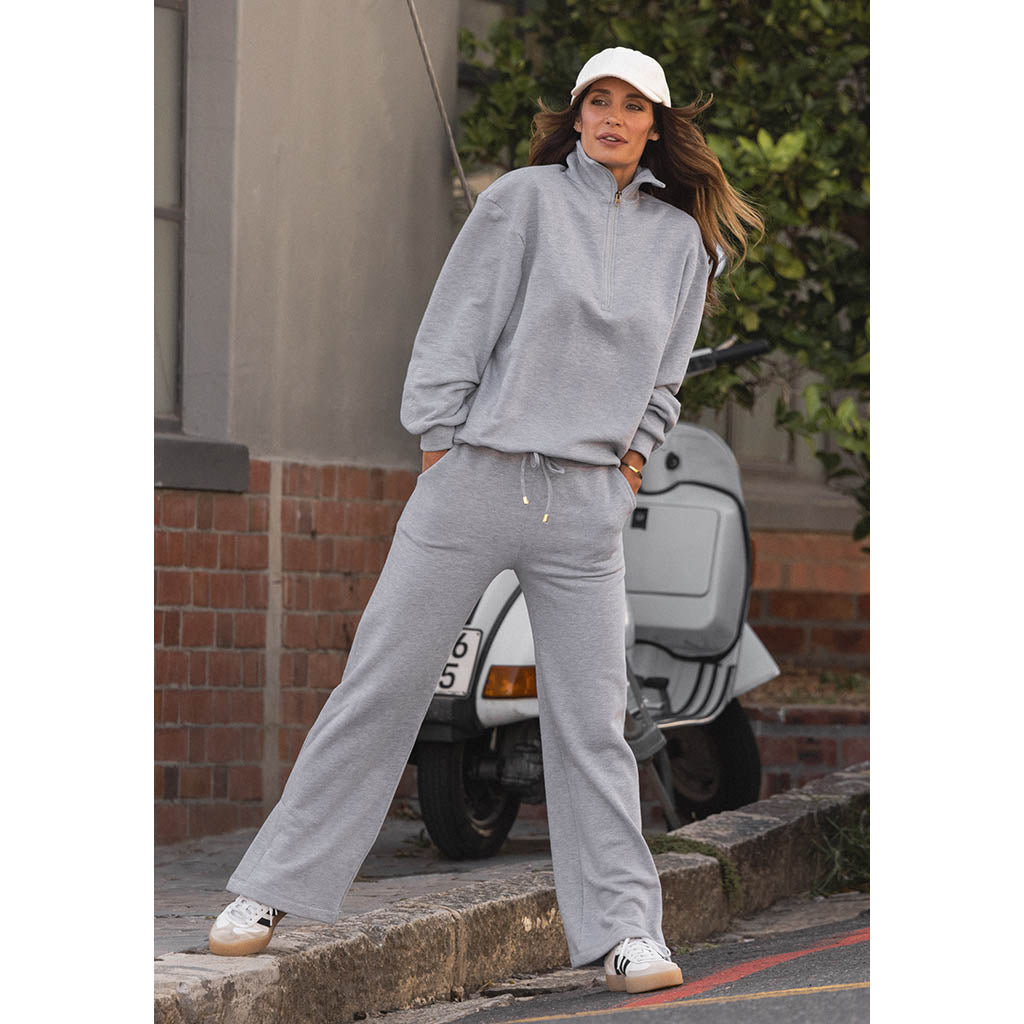 Quinn Track Suit Set | Melange Grey
