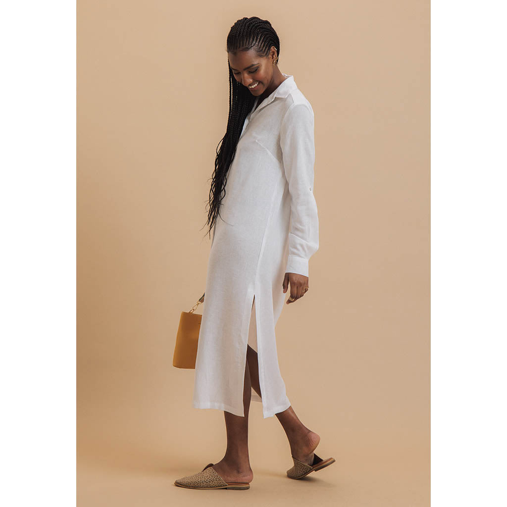 Amelia Shirt Dress | White