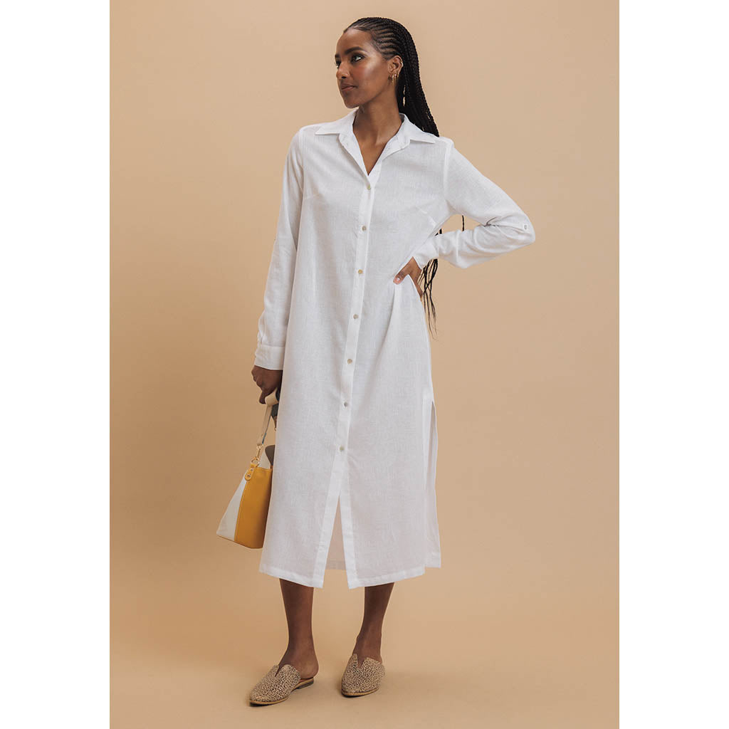 Amelia Shirt Dress | White