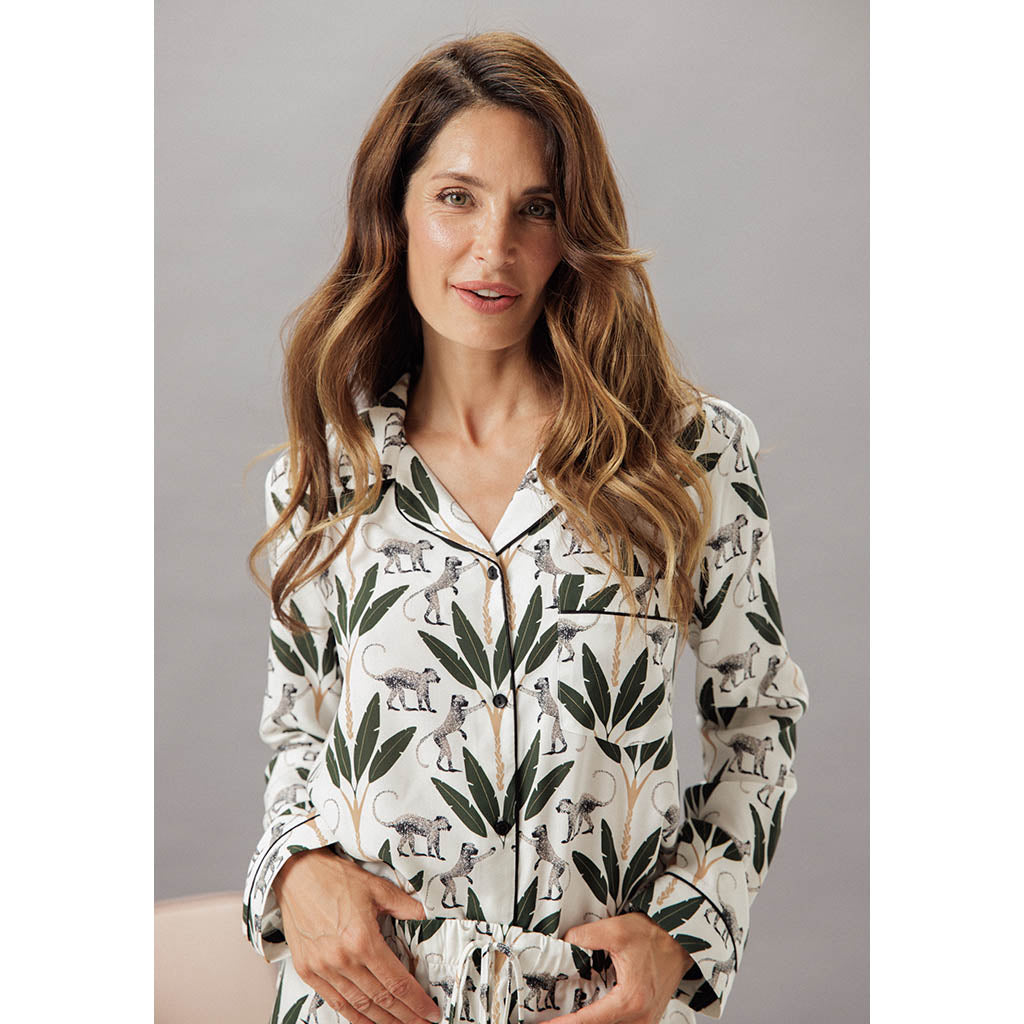 Classic Long Pajama Set | White Lotus