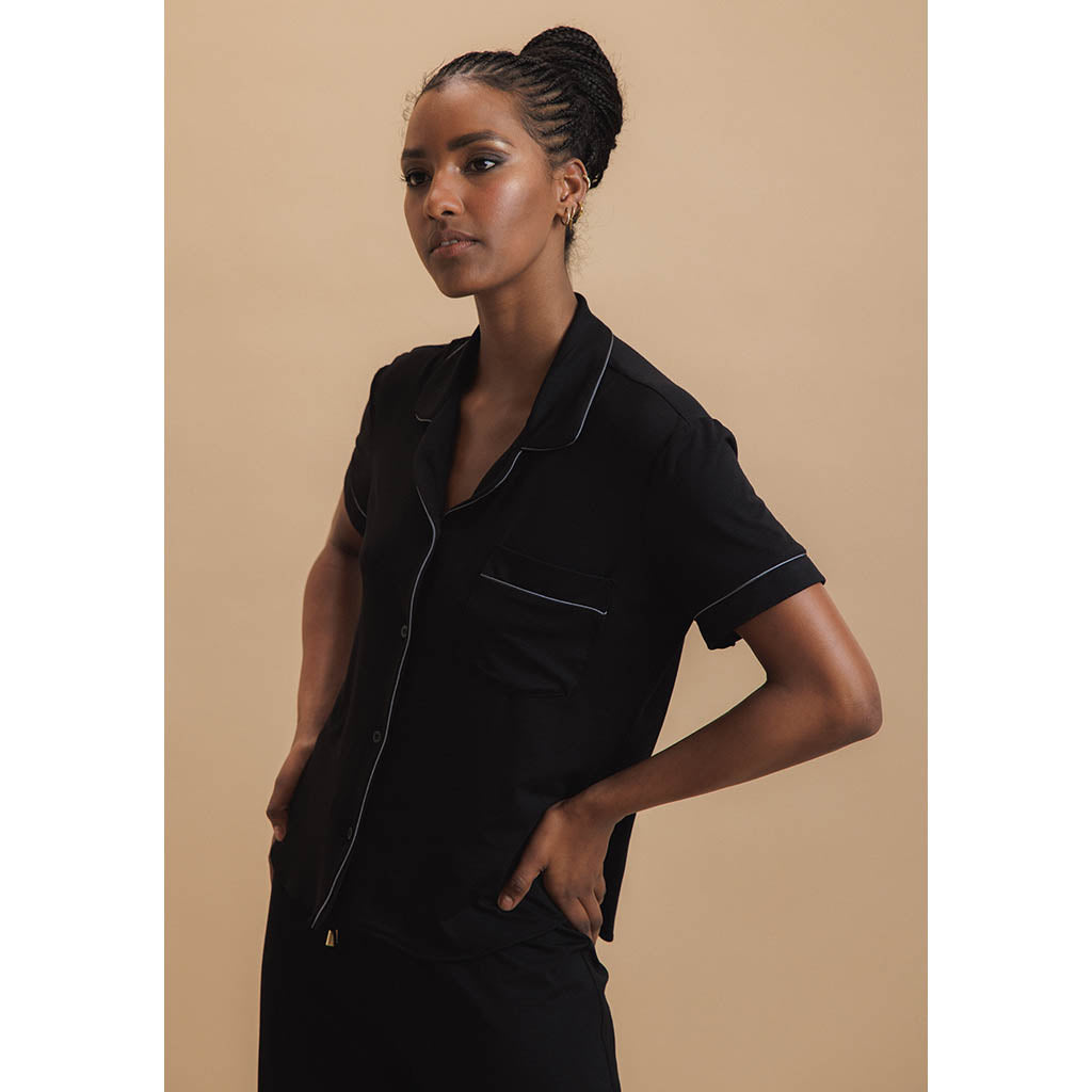 Classic Long Pajama Set | Bamboo Black