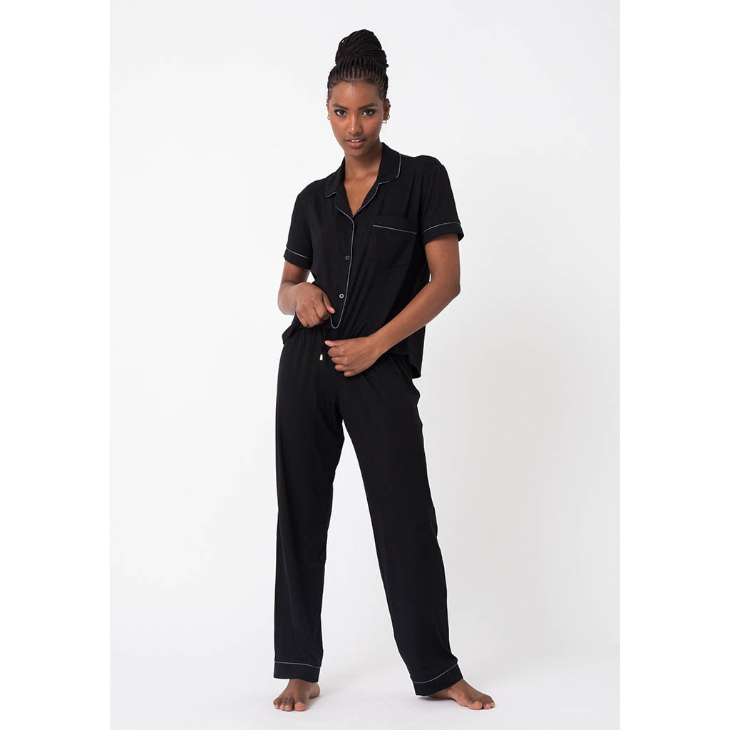 Classic Long Pajama Set | Bamboo Black