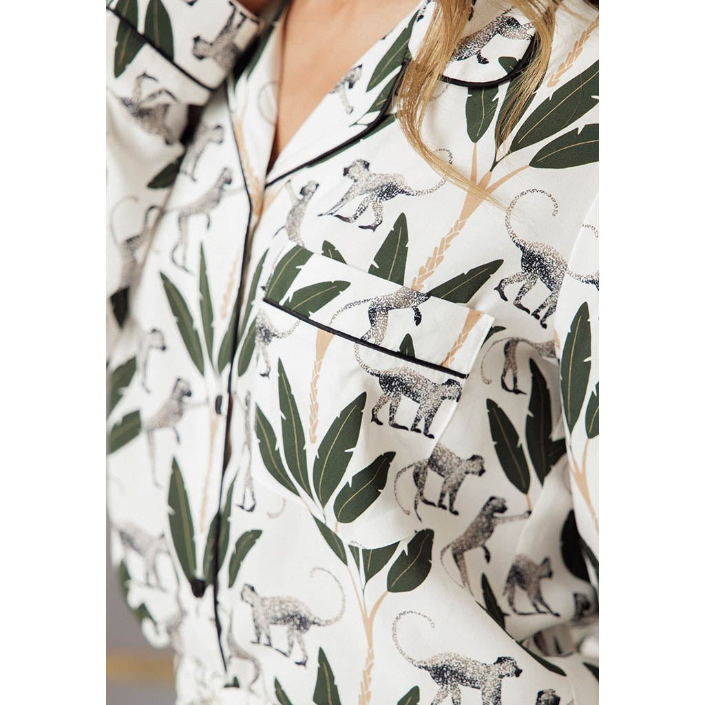 Classic Long Pajama Set | White Lotus