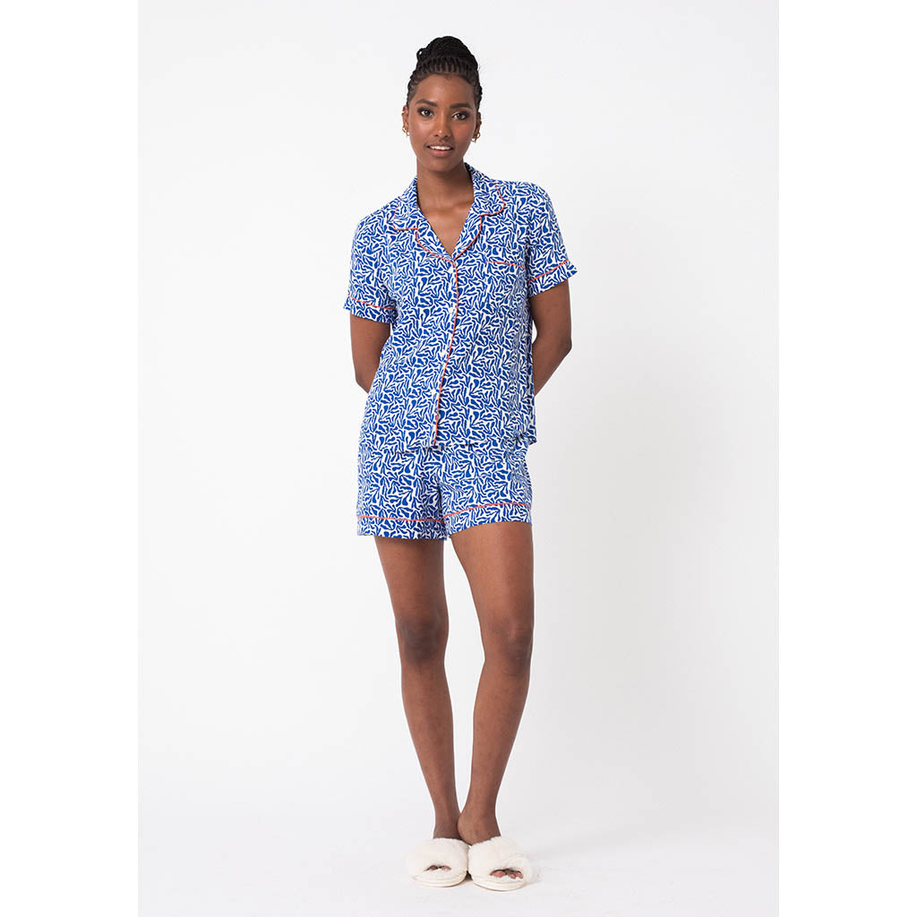 Classic Short Pajama Set | Blue Coral