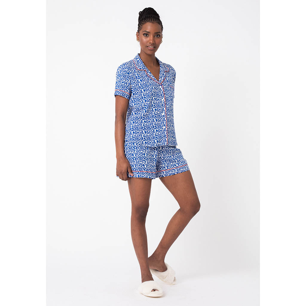 Classic Short Pajama Set | Blue Coral