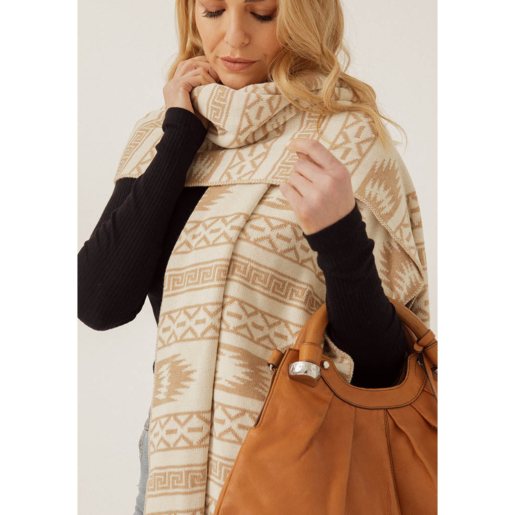 Wrap Scarf | Cinnamon & Ecru