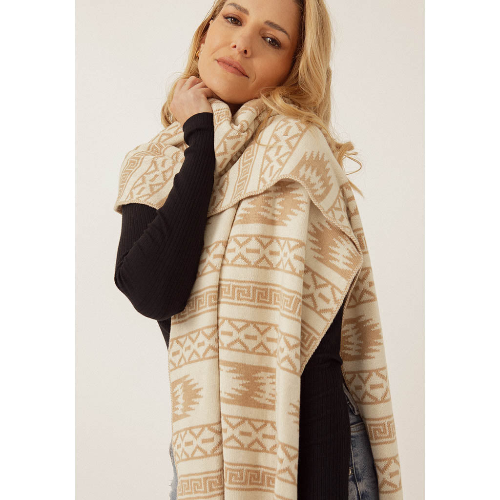 Wrap Scarf | Cinnamon & Ecru