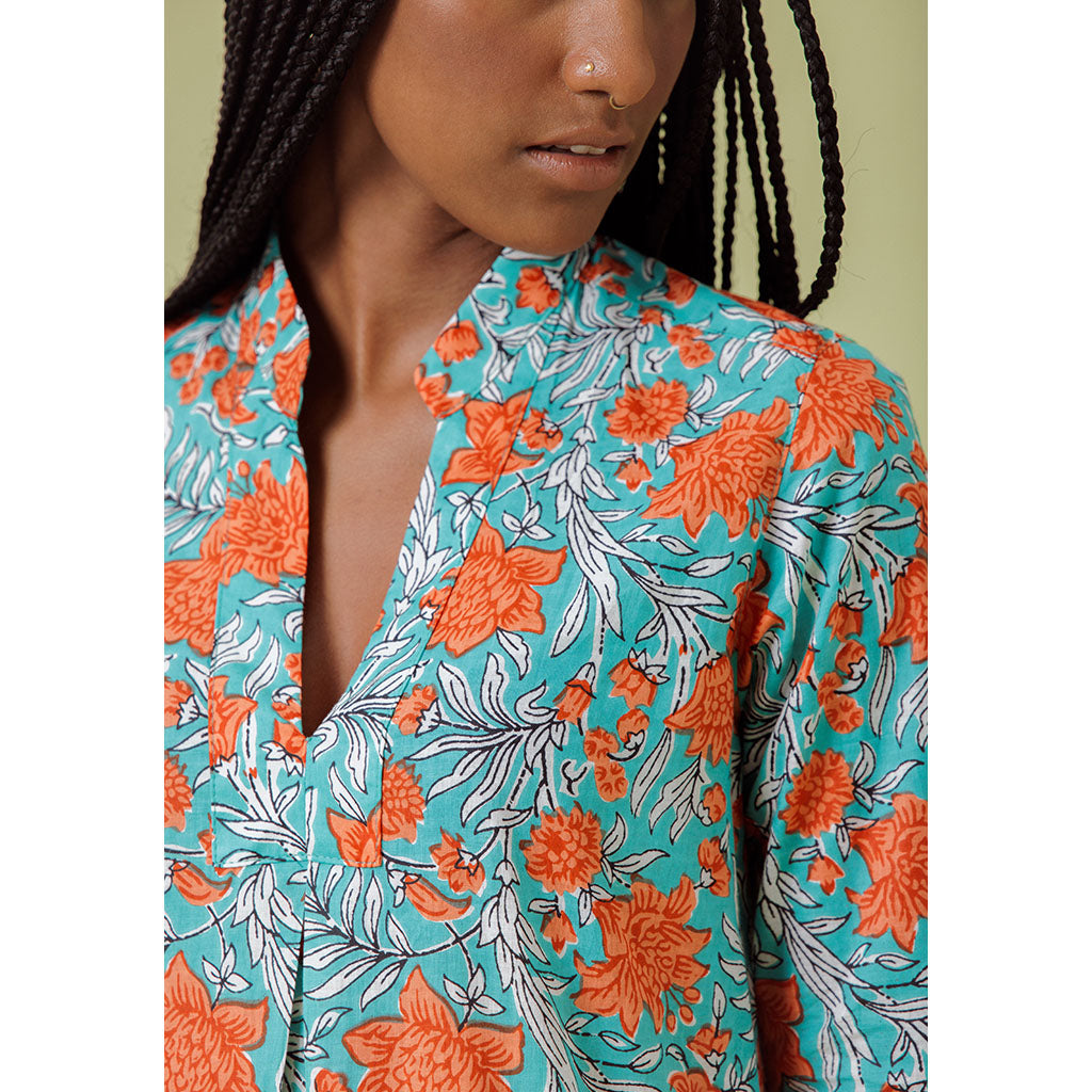 Tululah Dress | Coral Blooms
