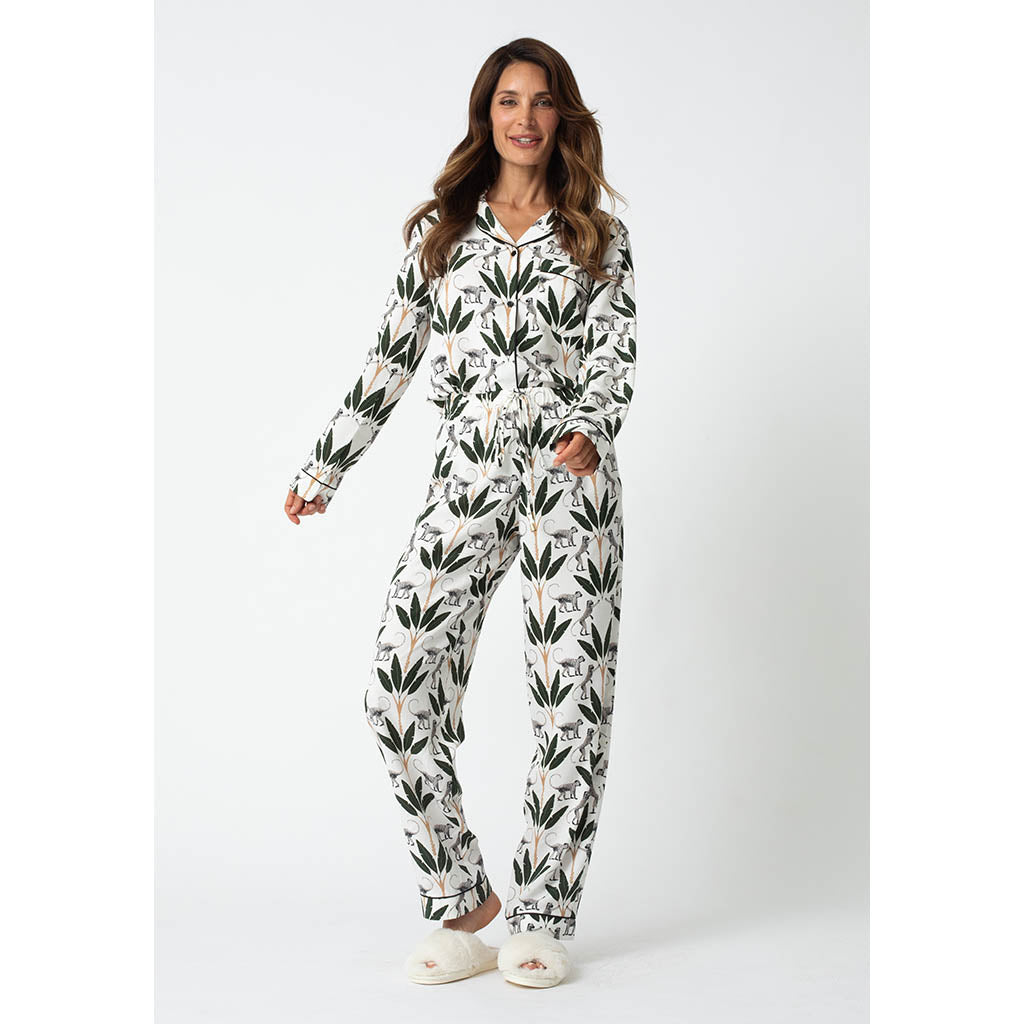 Classic Long Pajama Set | White Lotus