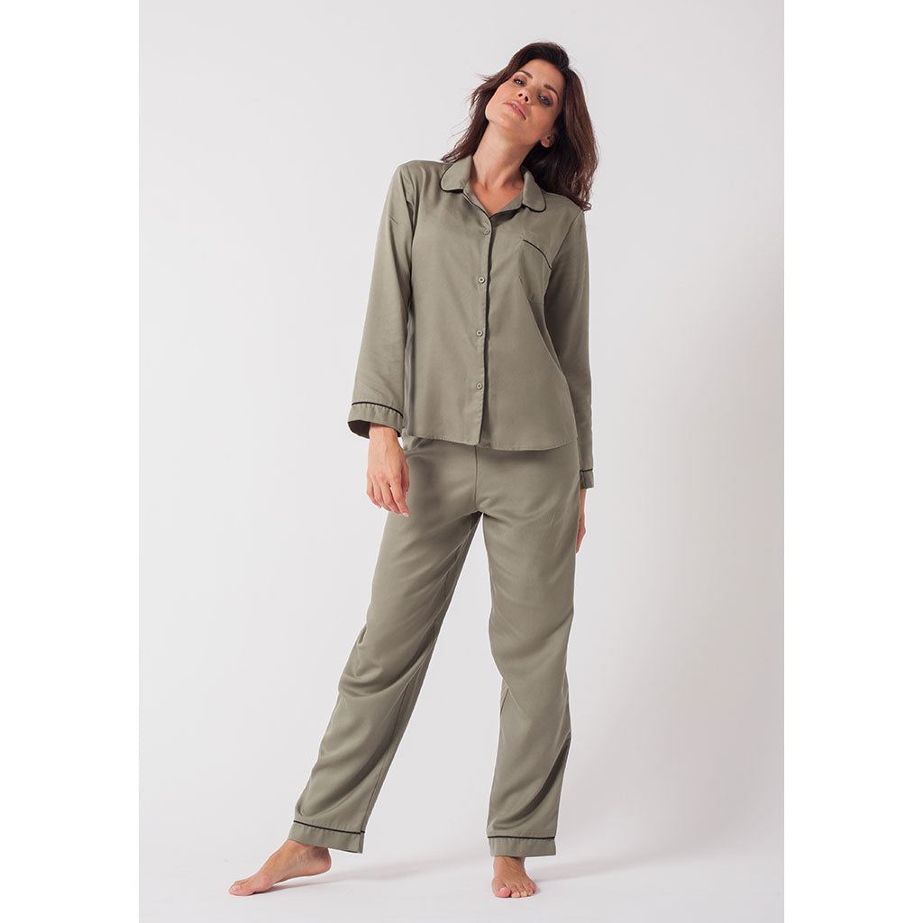 Tencel Classic Long Pajama Set | Olive