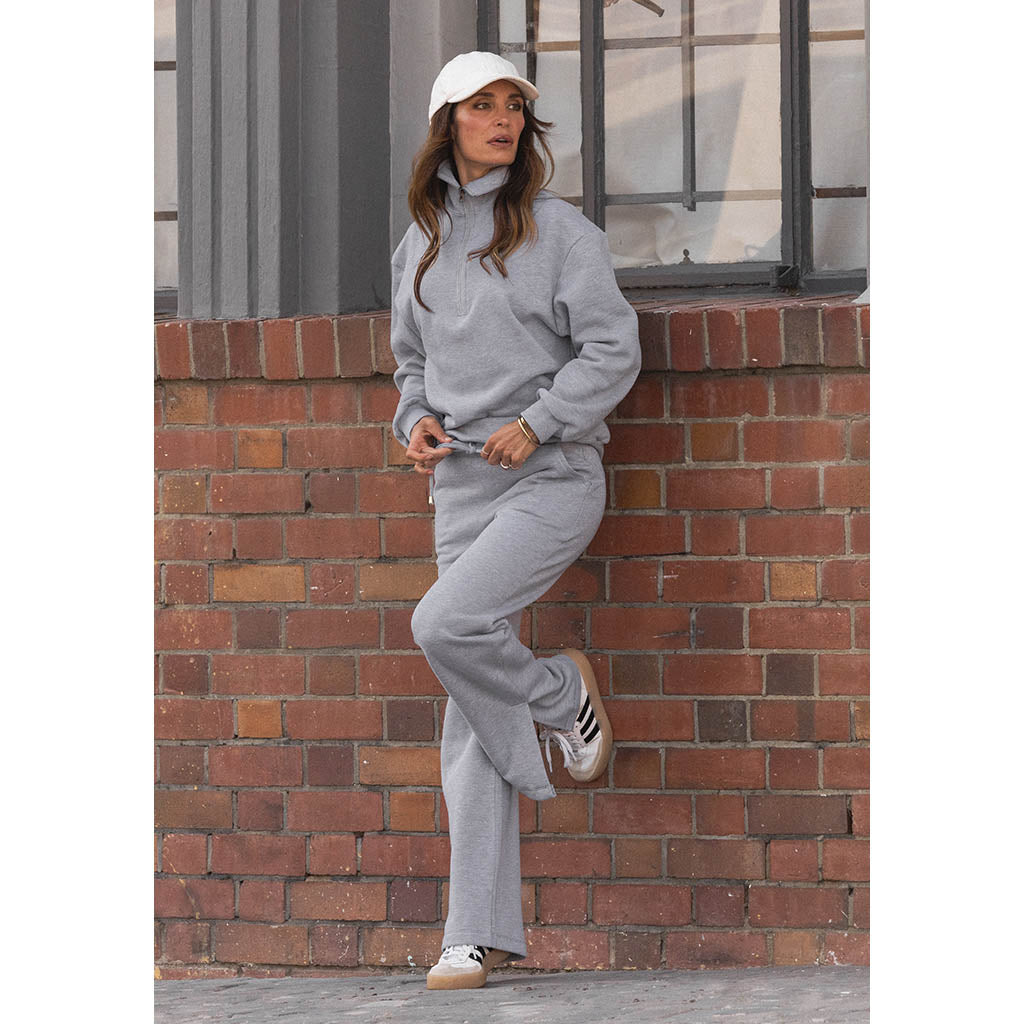 Quinn Track Suit Set | Melange Grey