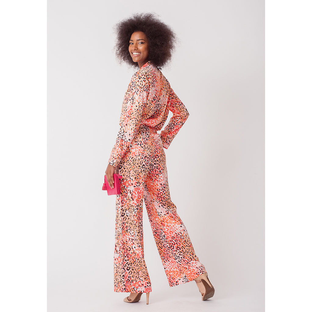Classic Pantsuit | Coral Leopard