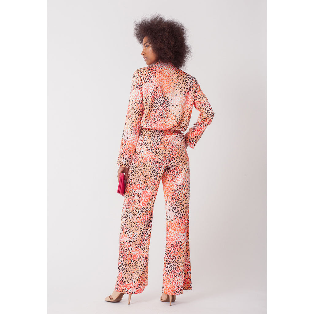 Classic Pantsuit | Coral Leopard
