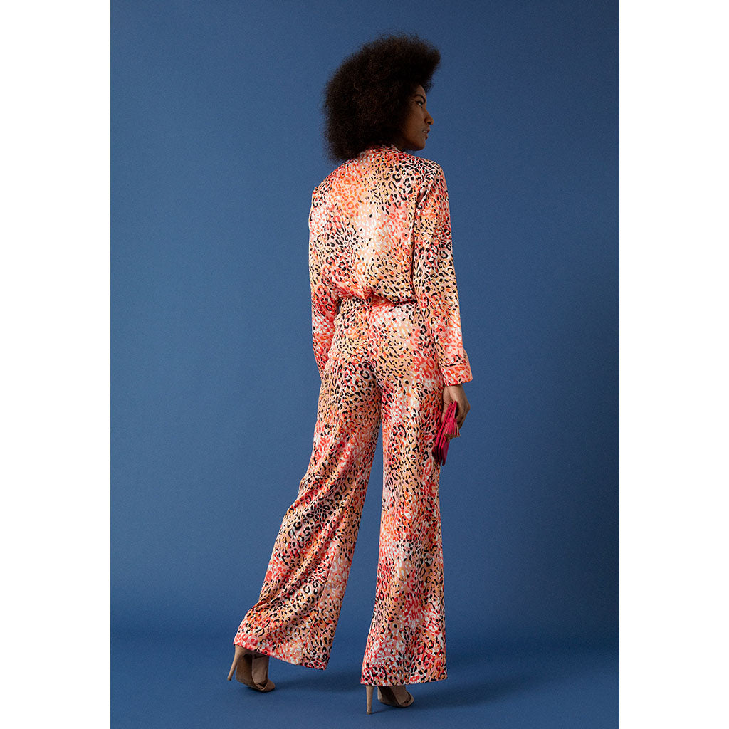 Classic Pantsuit | Coral Leopard