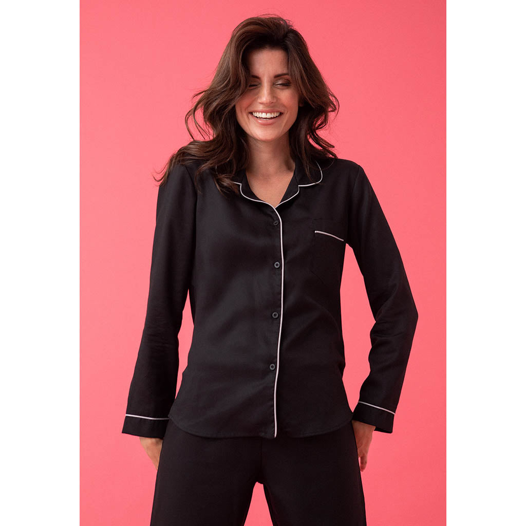 Tencel Classic Long Pajama Set | Midnight