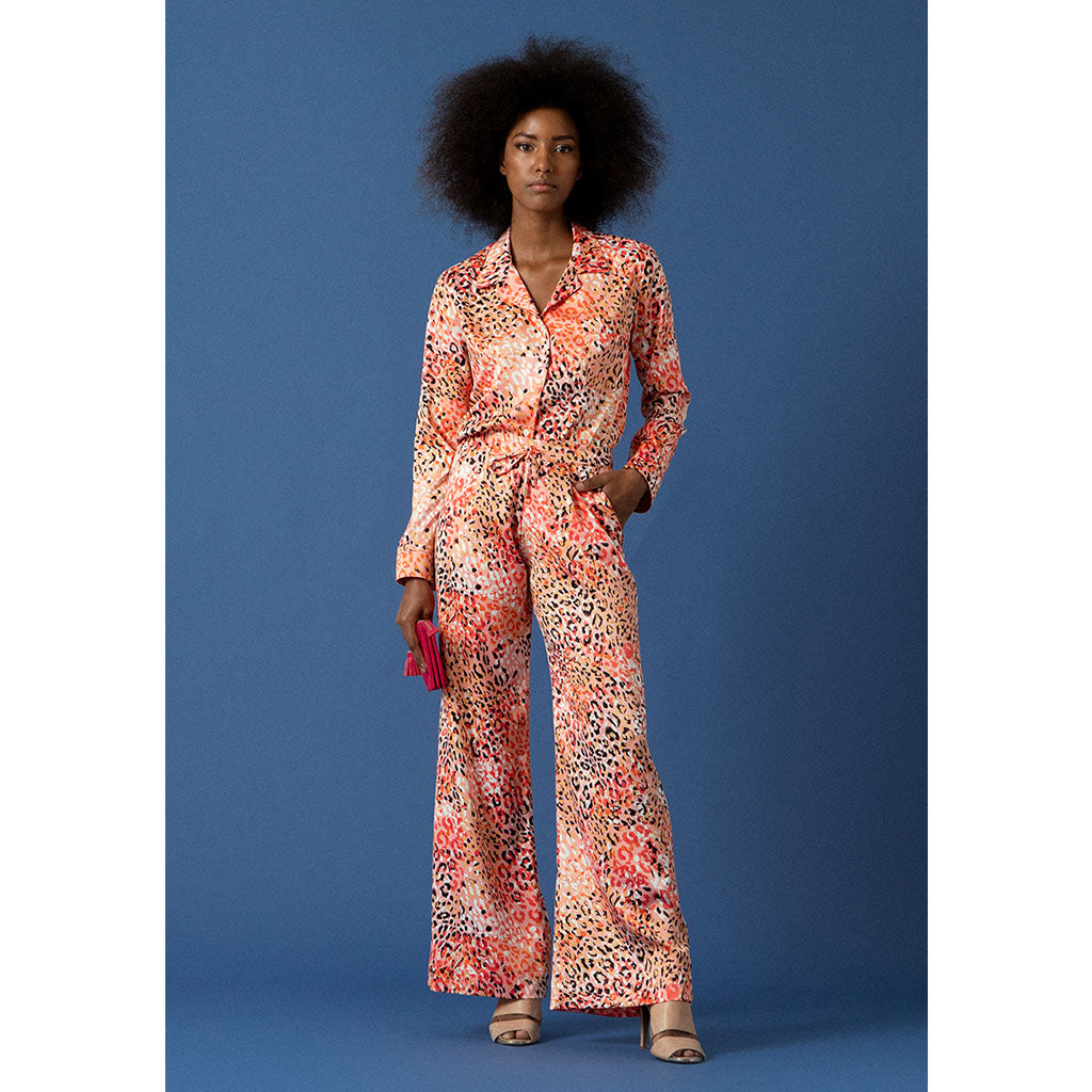 Classic Pantsuit | Coral Leopard
