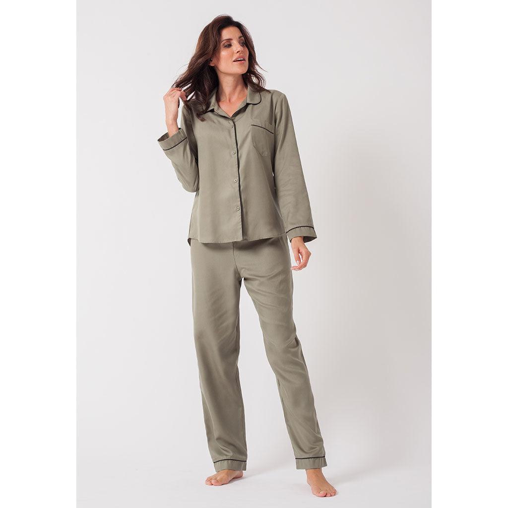 Tencel Classic Long Pajama Set | Olive