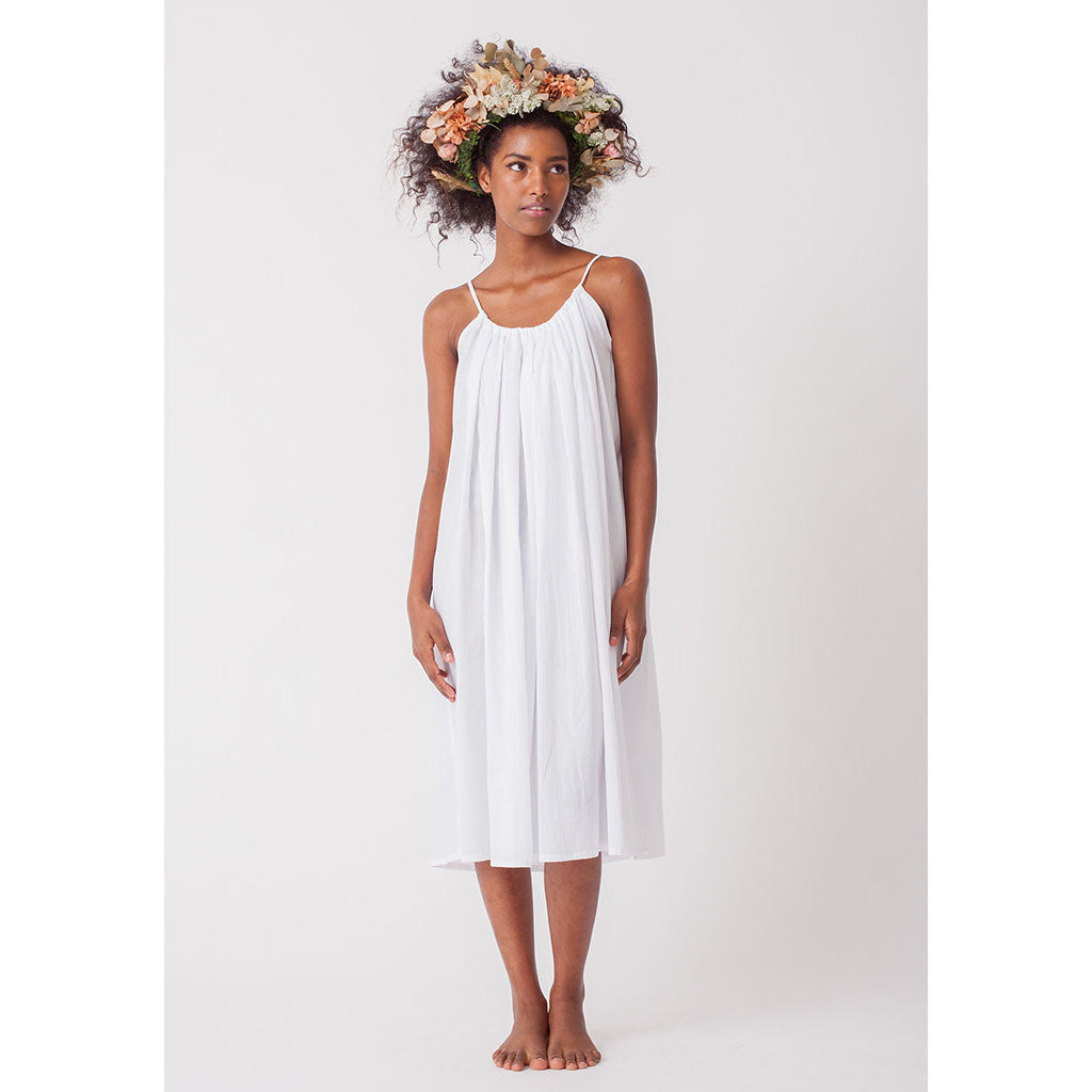 Cotton Lawn Dress | White