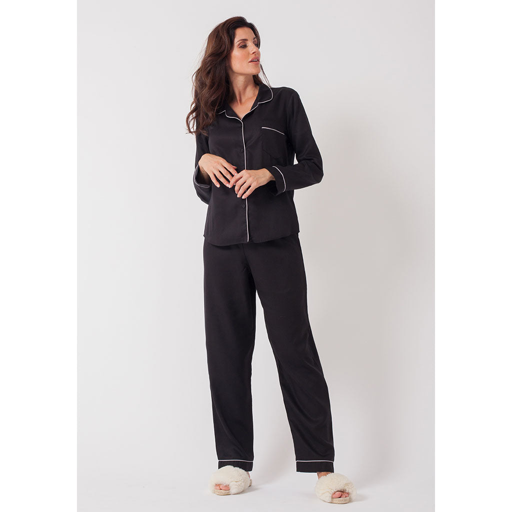 Tencel Classic Long Pajama Set | Midnight