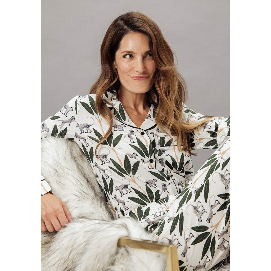 Classic Long Pajama Set | White Lotus