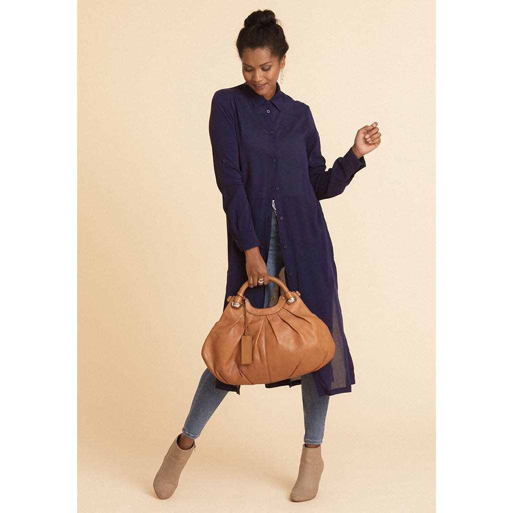 Amelia Cotton Voile Shirt | Navy