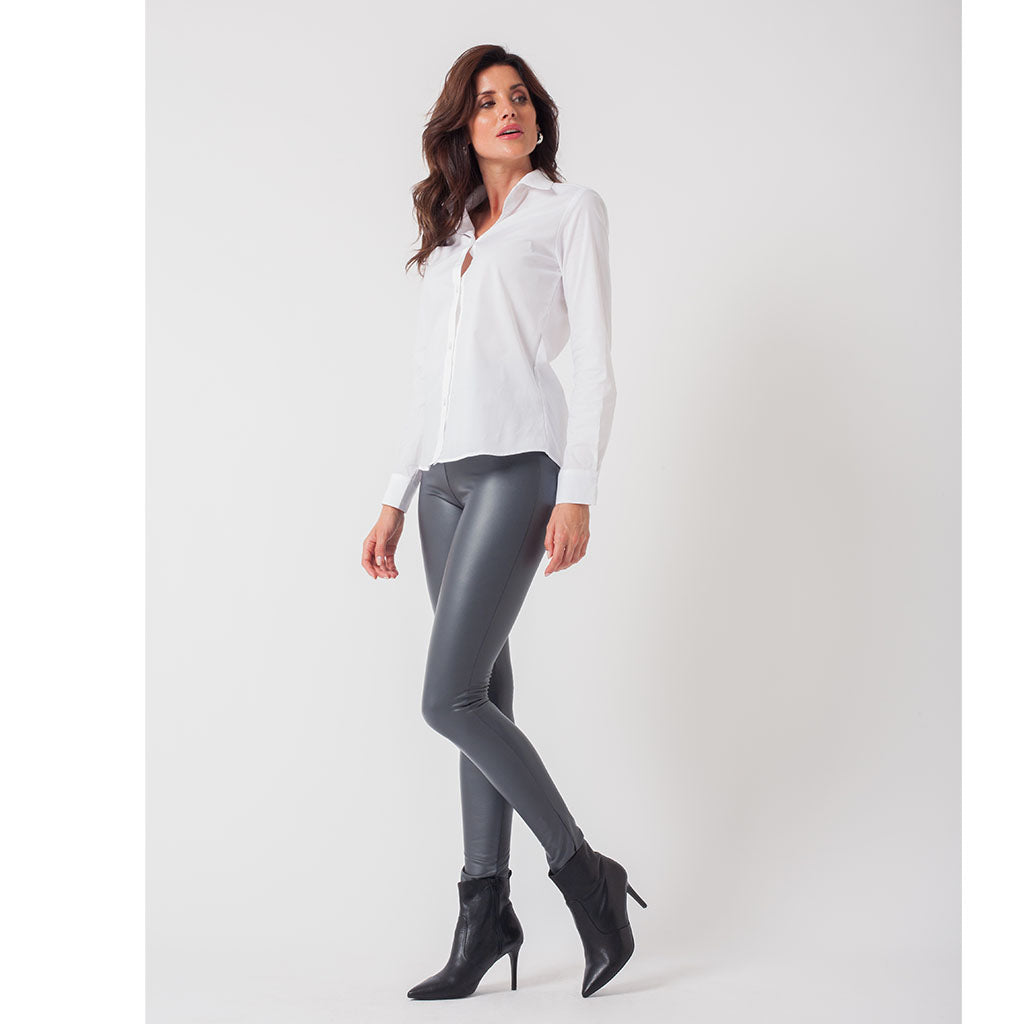 Faux Leather Leggings | Charcoal