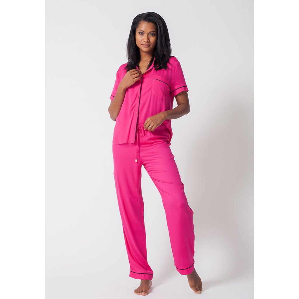 Classic Long Pajama Set | Cerise