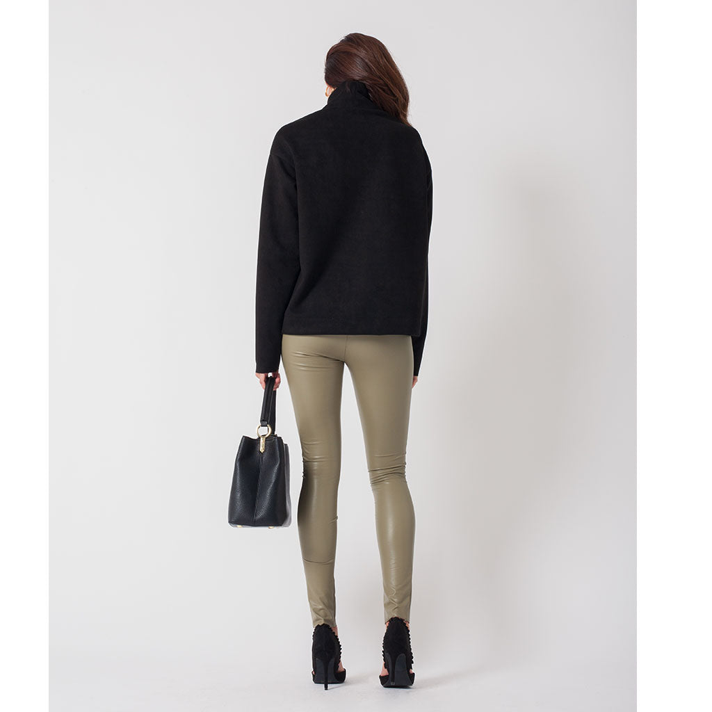 Faux Leather Leggings | Olive