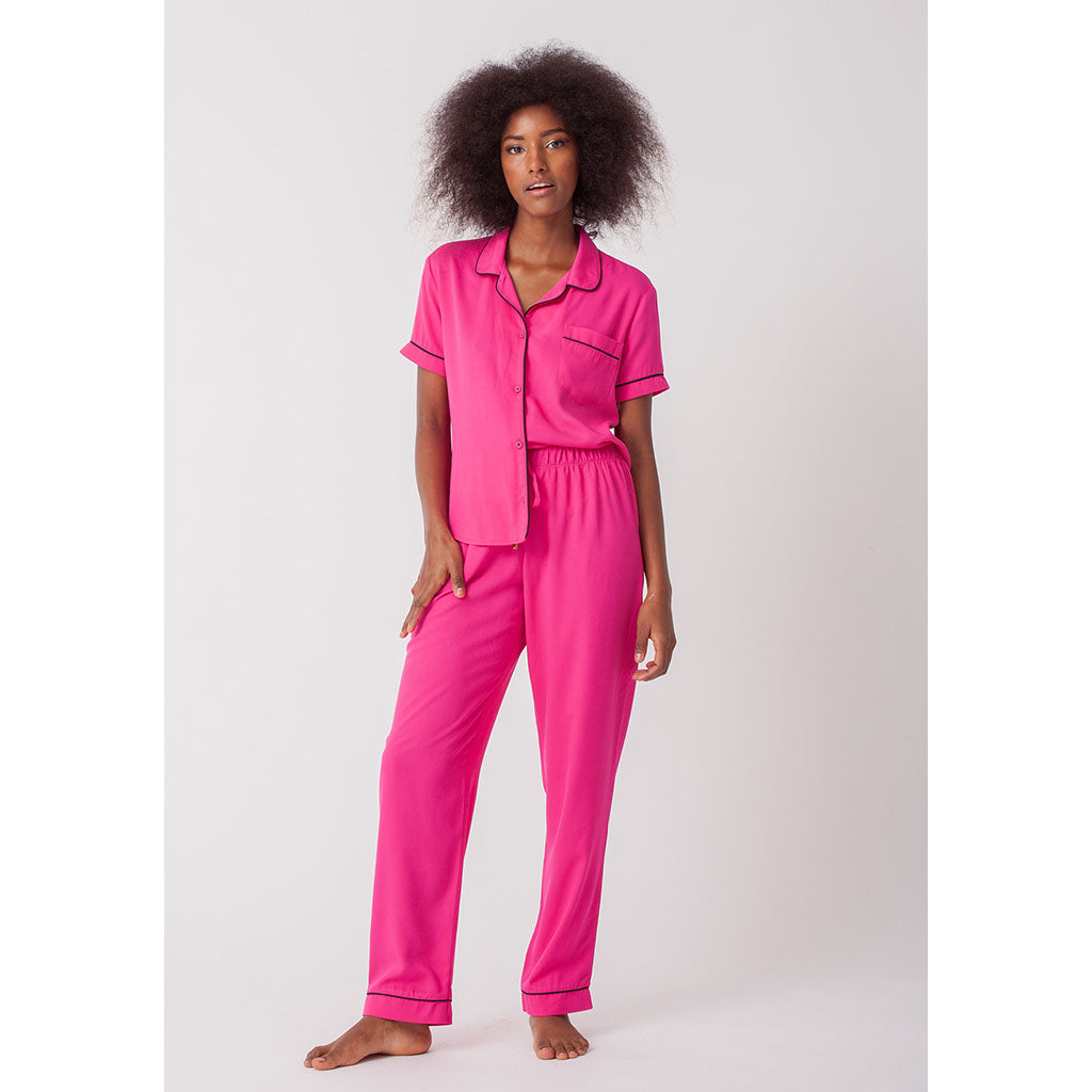 Classic Long Pajama Set | Cerise