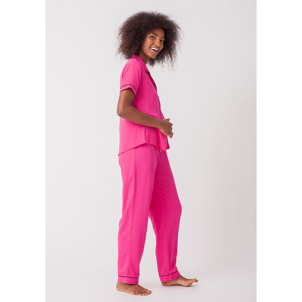 Classic Long Pajama Set | Cerise