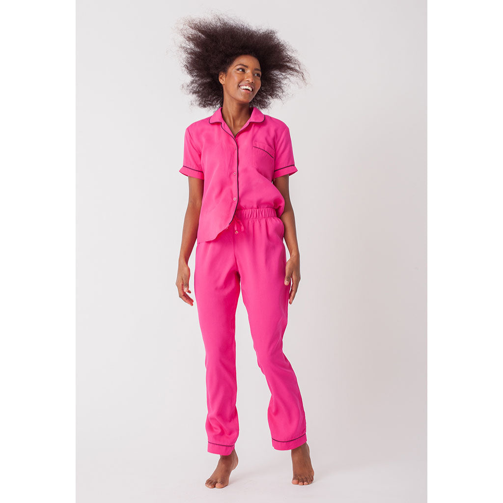 Classic Long Pajama Set | Cerise