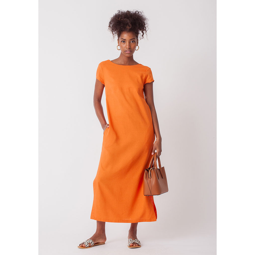 Linen Amalfi Dress | Black | BENA Woman