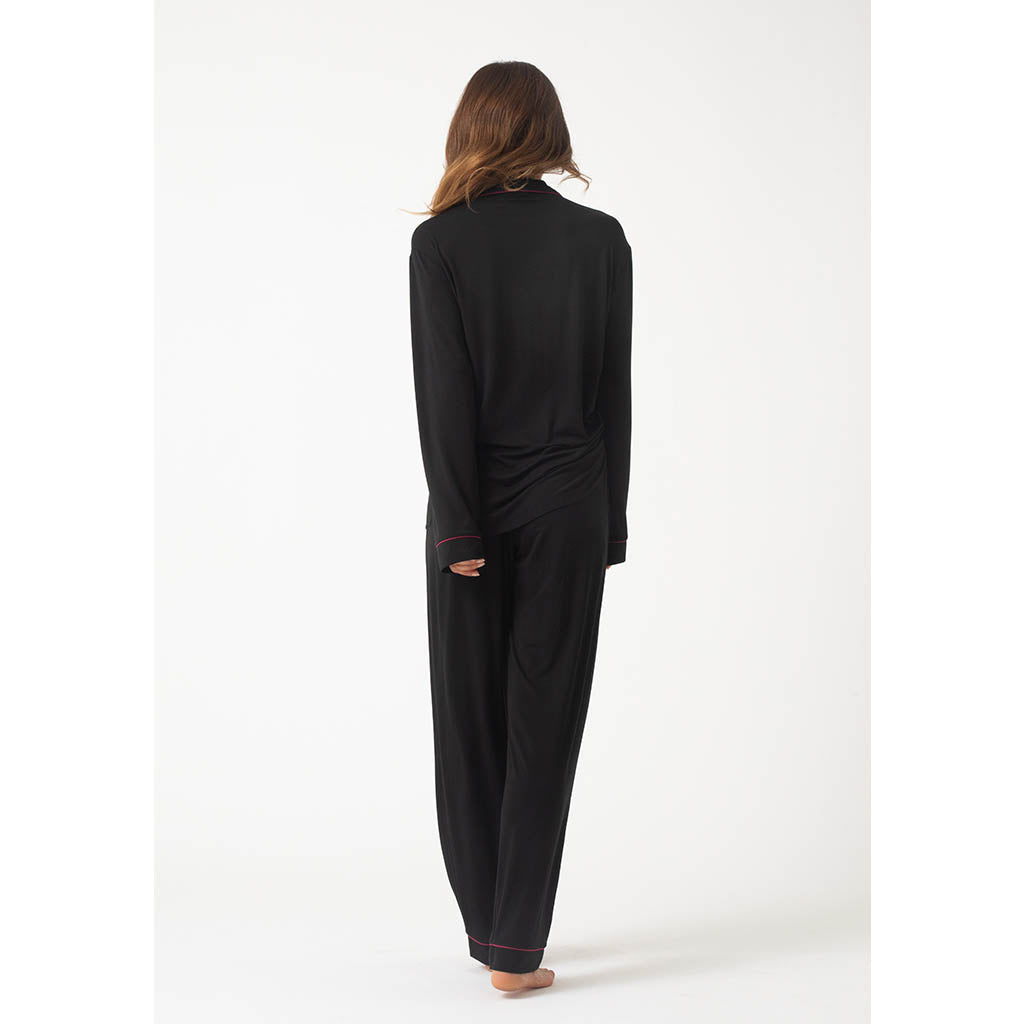 Classic Long Pajama Set | Bamboo Maroon