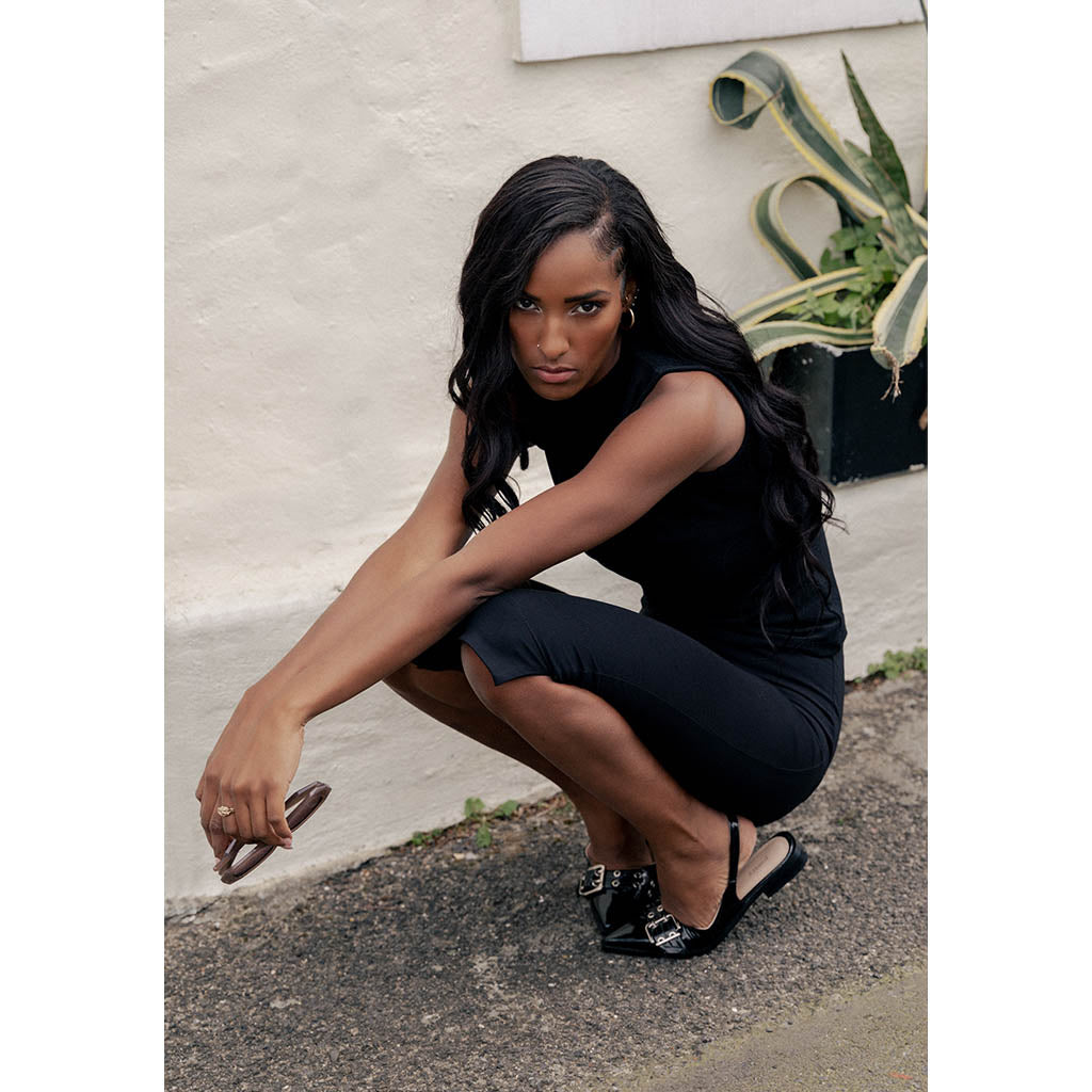 The Aura Top Sleeveless | Sparkly Black