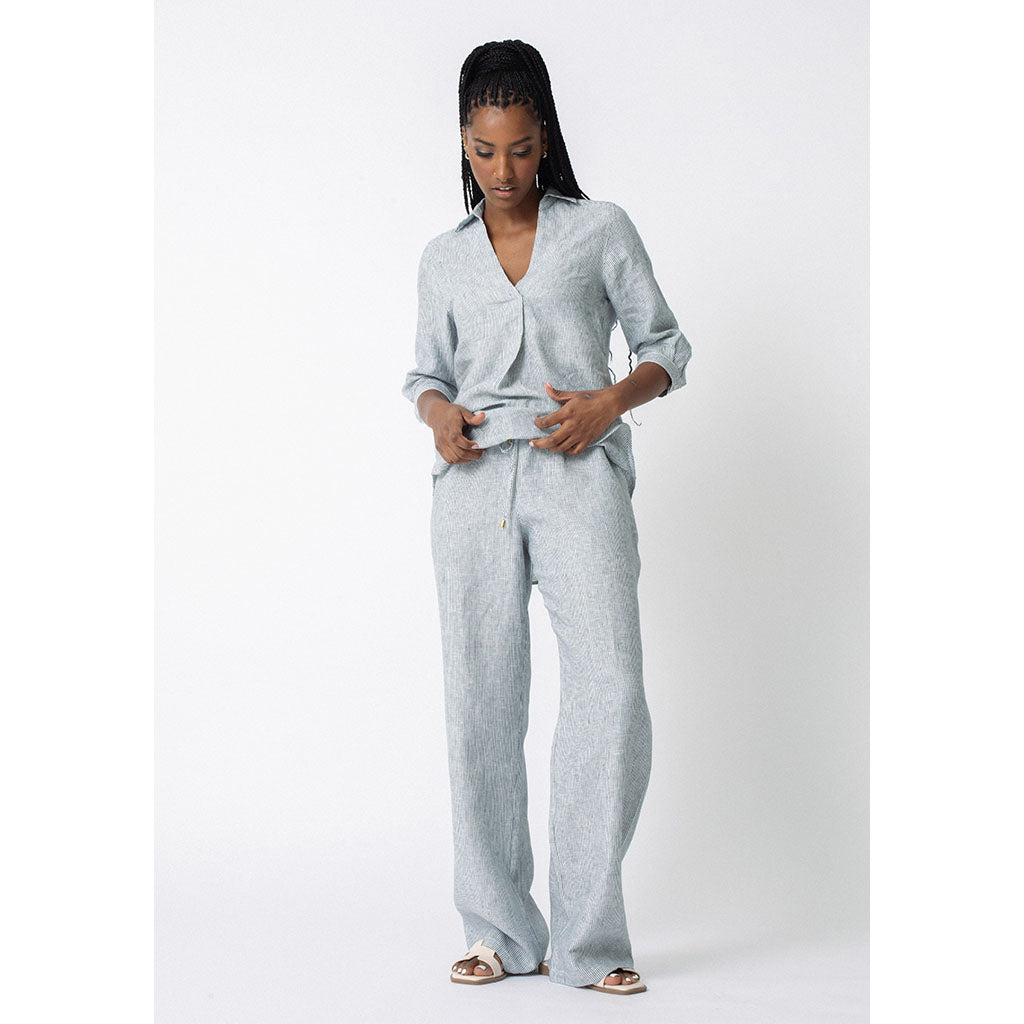The Blake Pants | Indigo Stripe