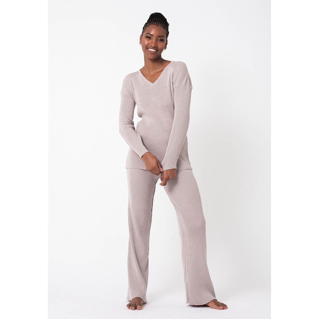 Cotton Travel Rib Set | Stone