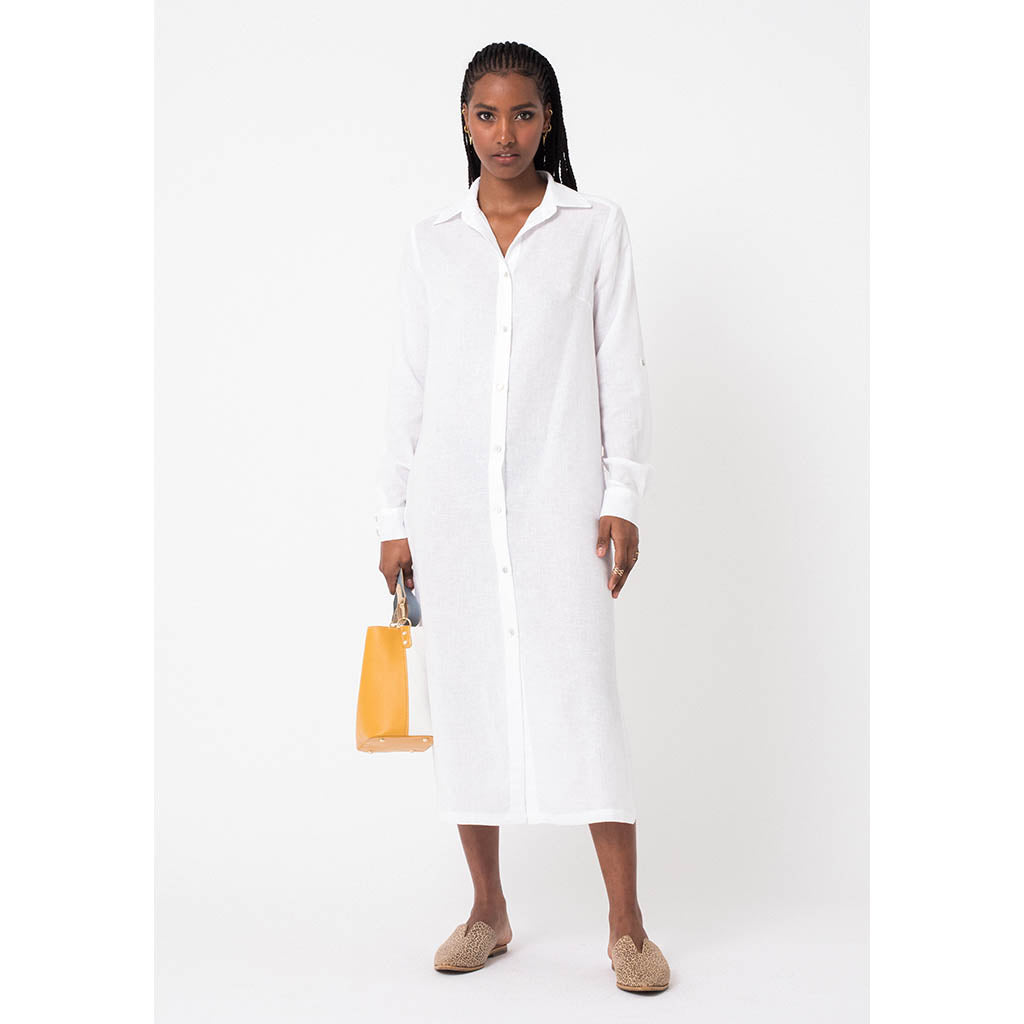 Amelia Shirt Dress | White