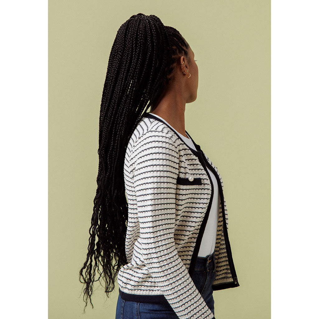 Beechwood Cardi | Ecru & Navy