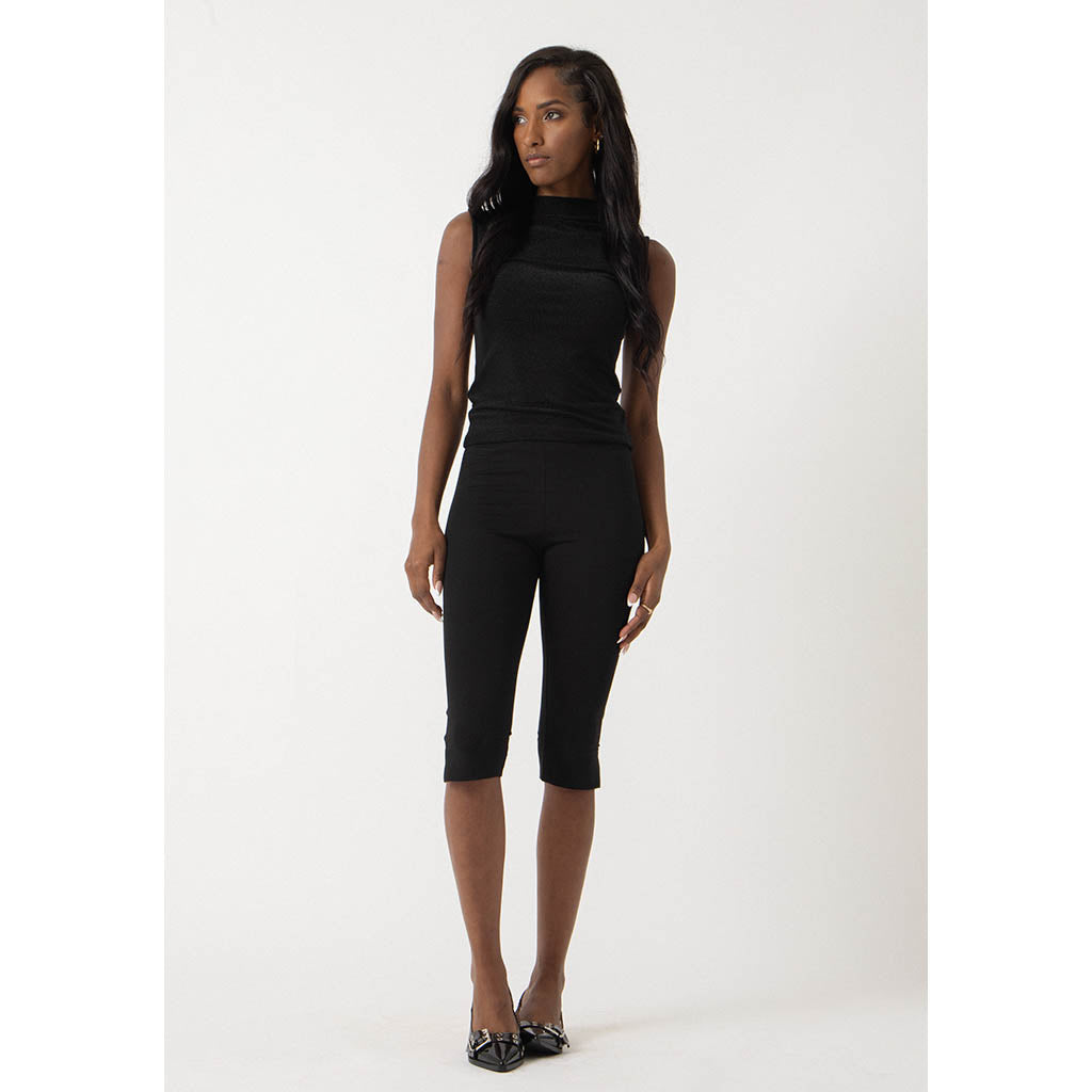 The Aura Top Sleeveless | Sparkly Black