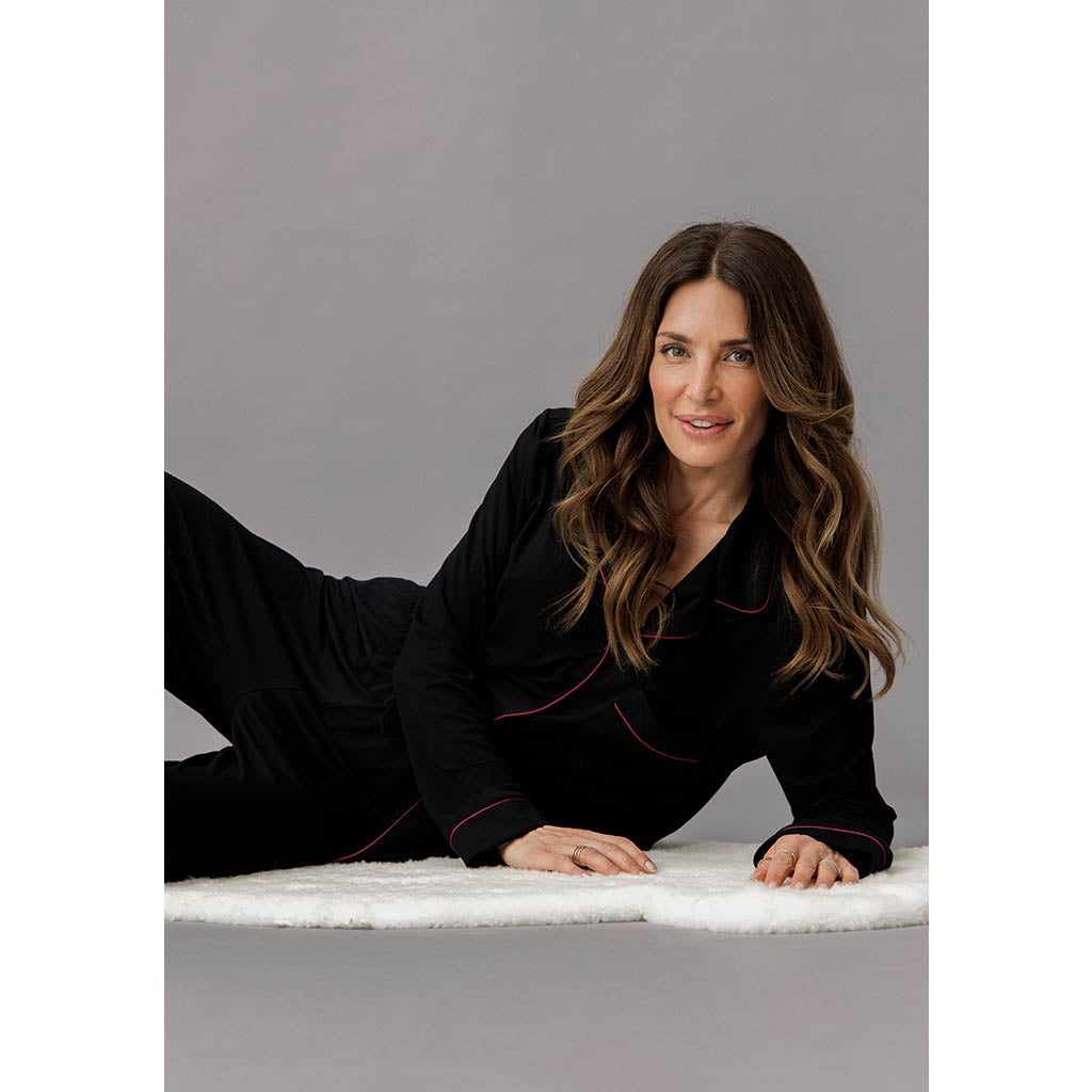 Classic Long Pajama Set | Bamboo Maroon