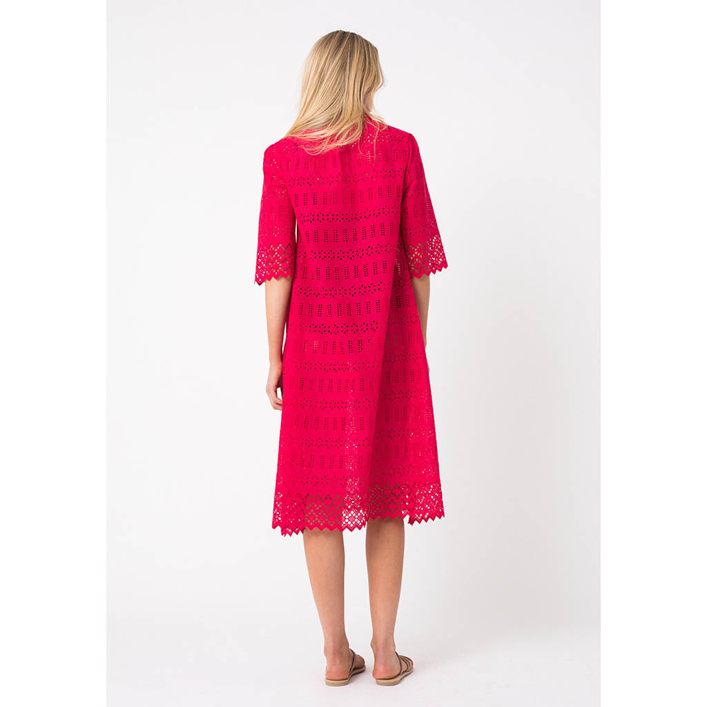 Daisy Anglaise Dress | Cerise