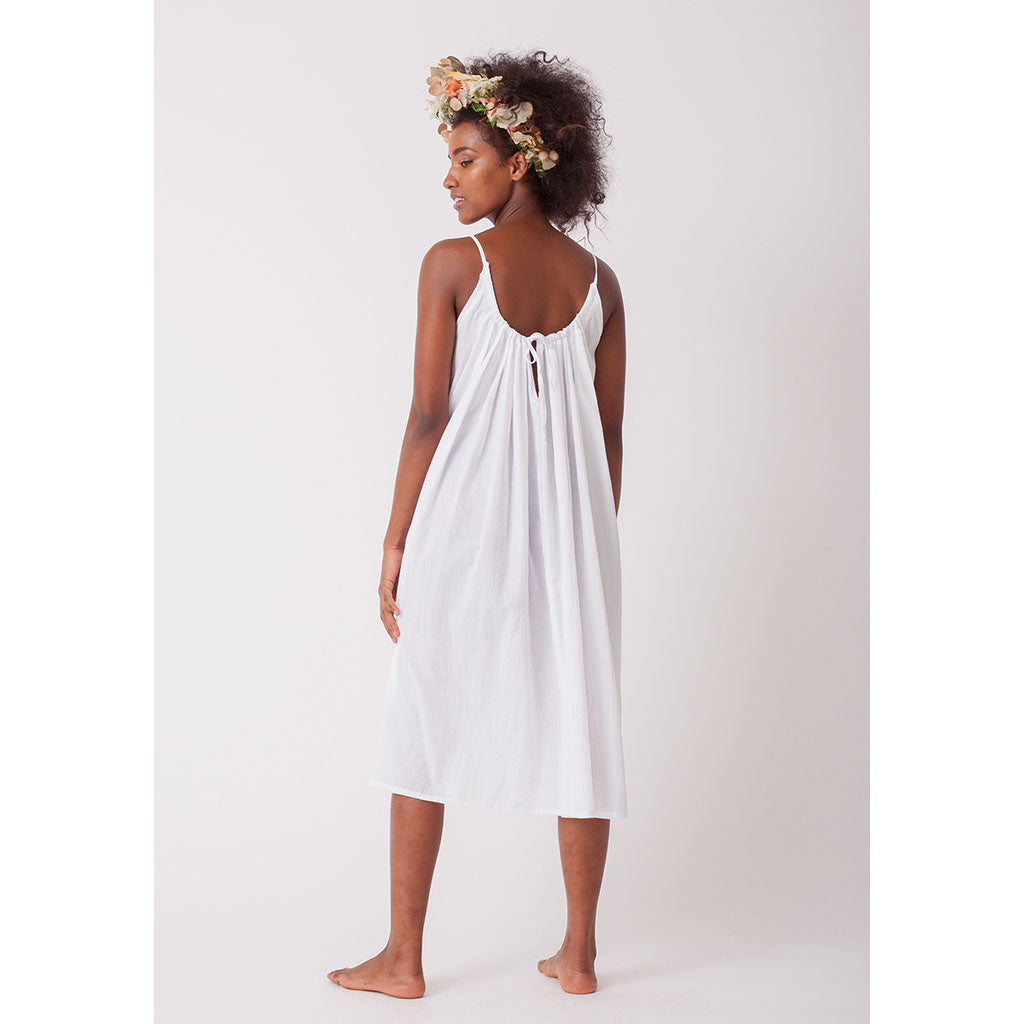 Cotton Lawn Dress | White