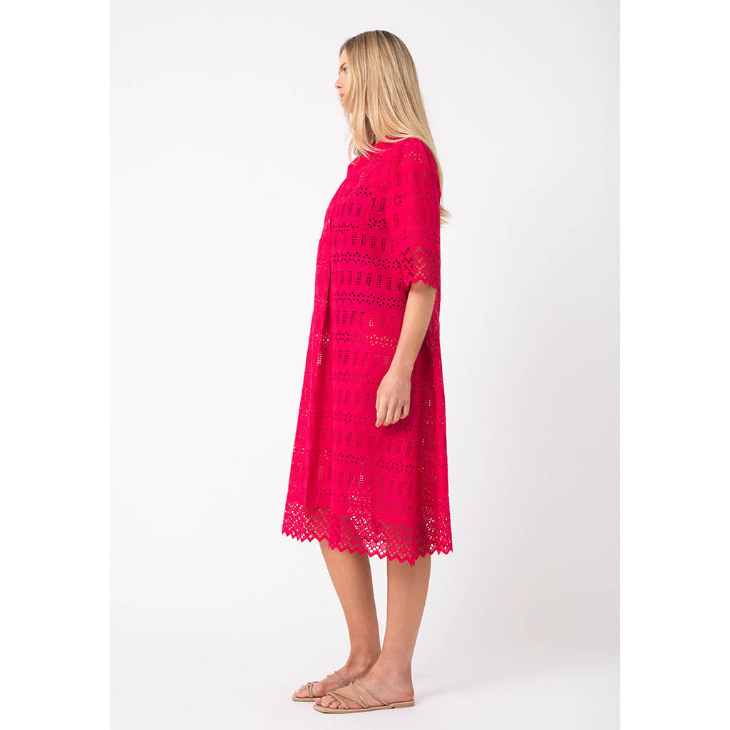 Daisy Anglaise Dress | Cerise