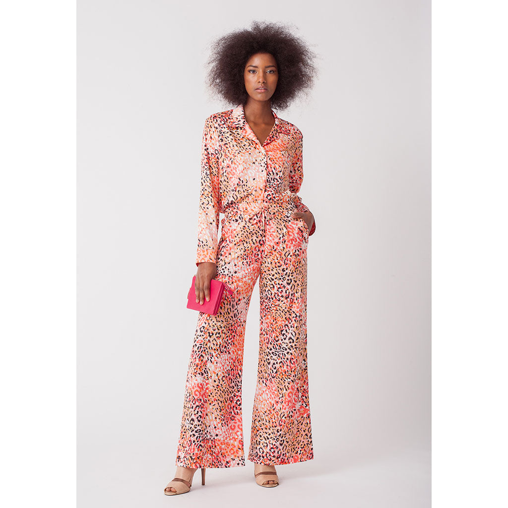 Classic Pantsuit | Coral Leopard