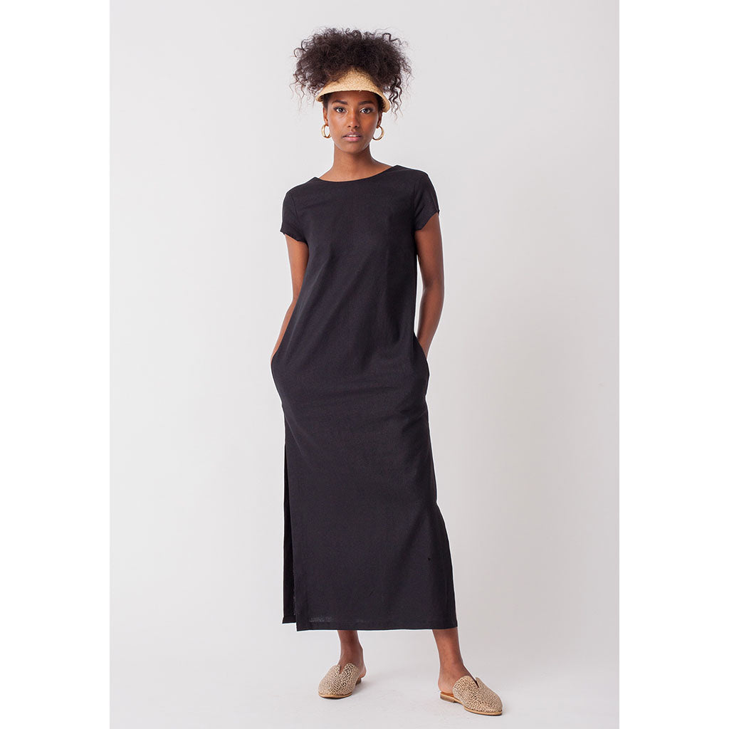 Linen Amalfi Dress | Black