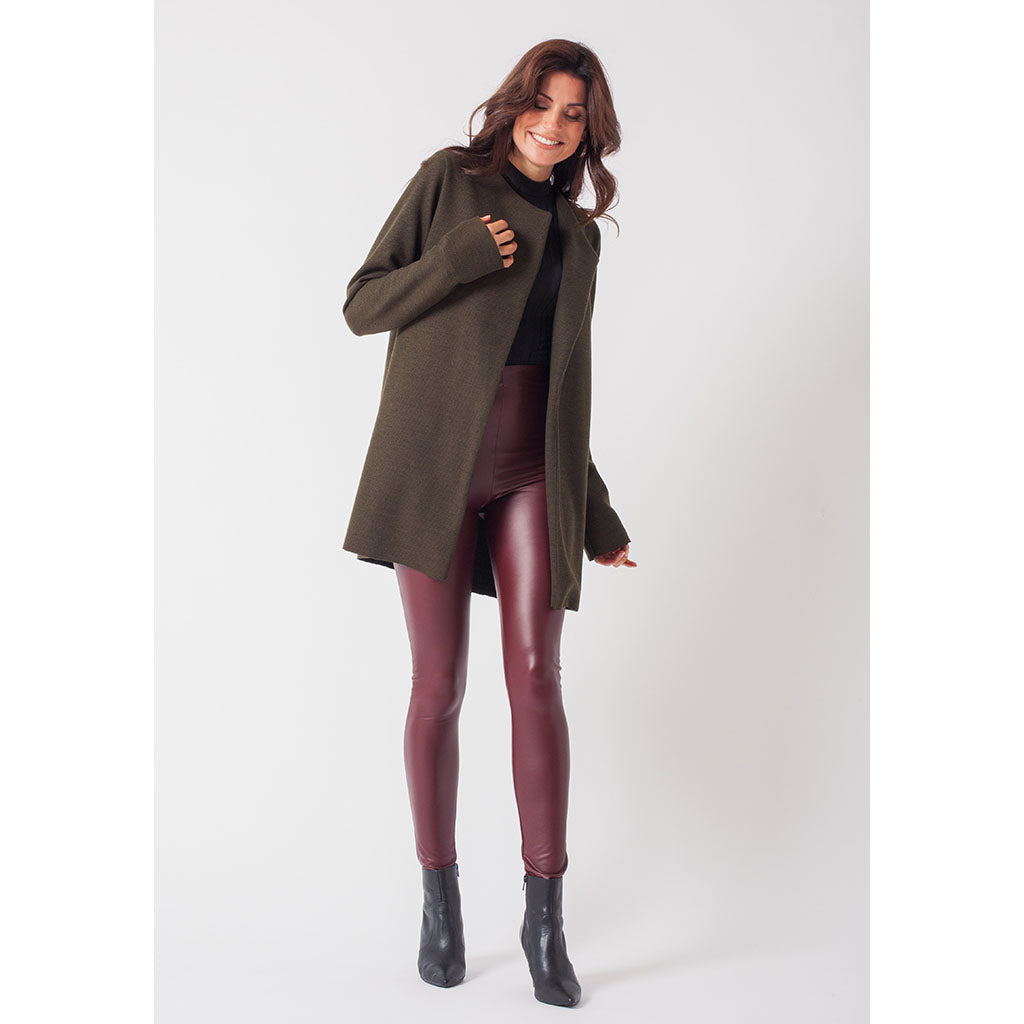 Faux Leather Leggings | Bordeaux